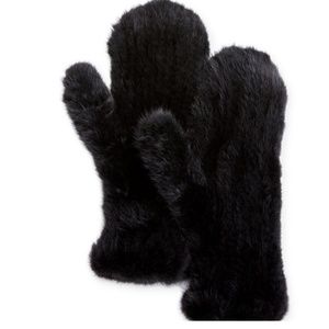 Pologeorgis Black with Tag Size Small Knit Mink Mittens